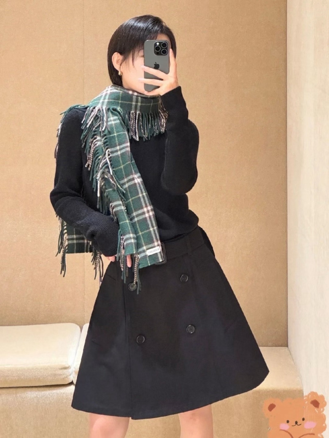 Burberry happy 버버리 해피 체크 캐시미어 머플러 목도리 스카프