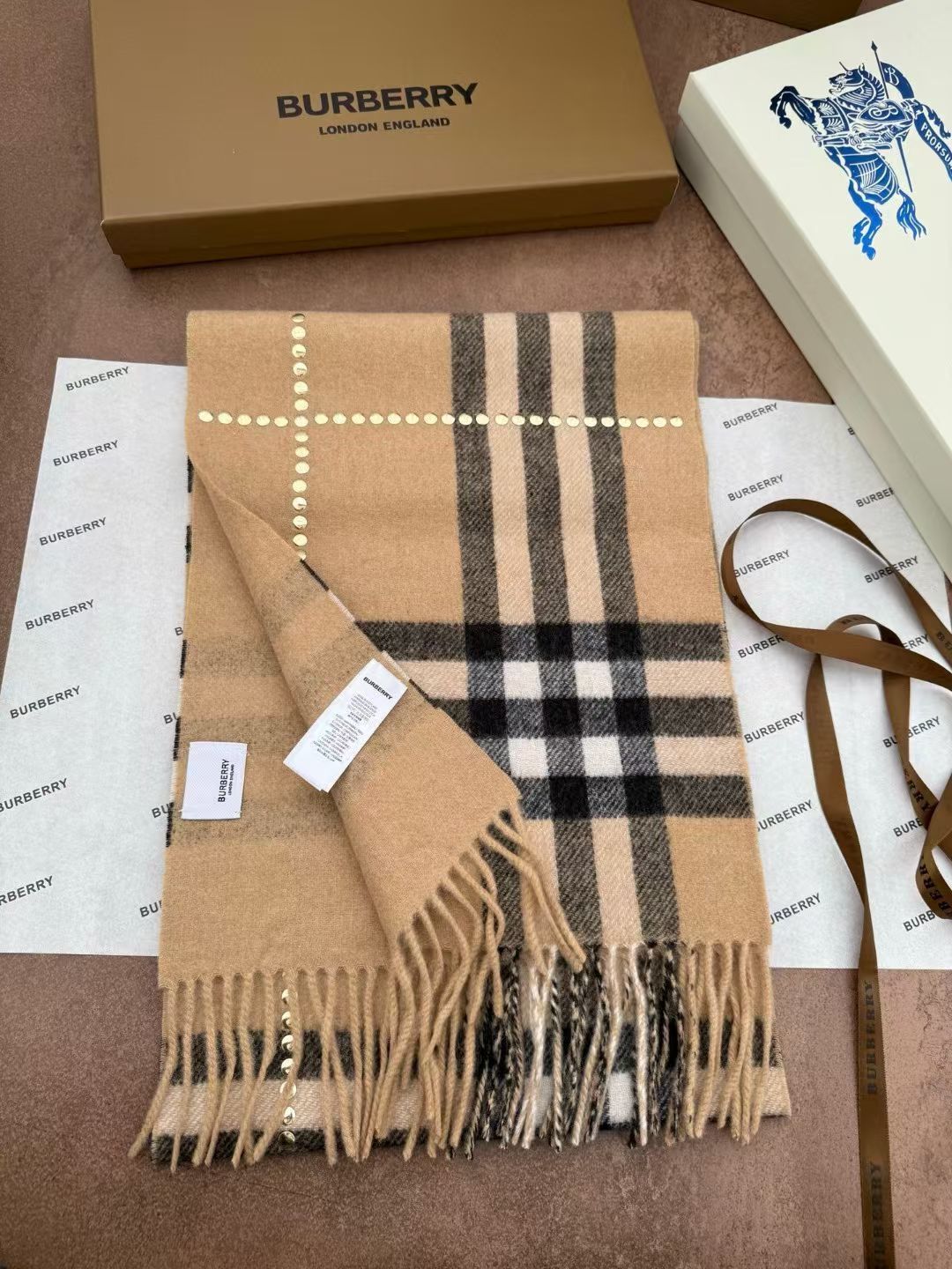 Burberry 버버리 프리미엄 골드 포인트 캐시미어 머플러 목도리 스카프