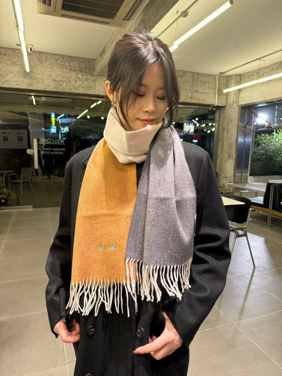 Hermes 에르메스 여성 캐시미어 머플러 목도리