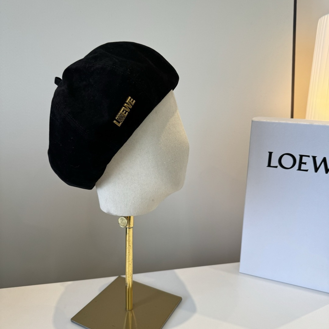 Loewe 로에베 코듀로이 베레모 모자