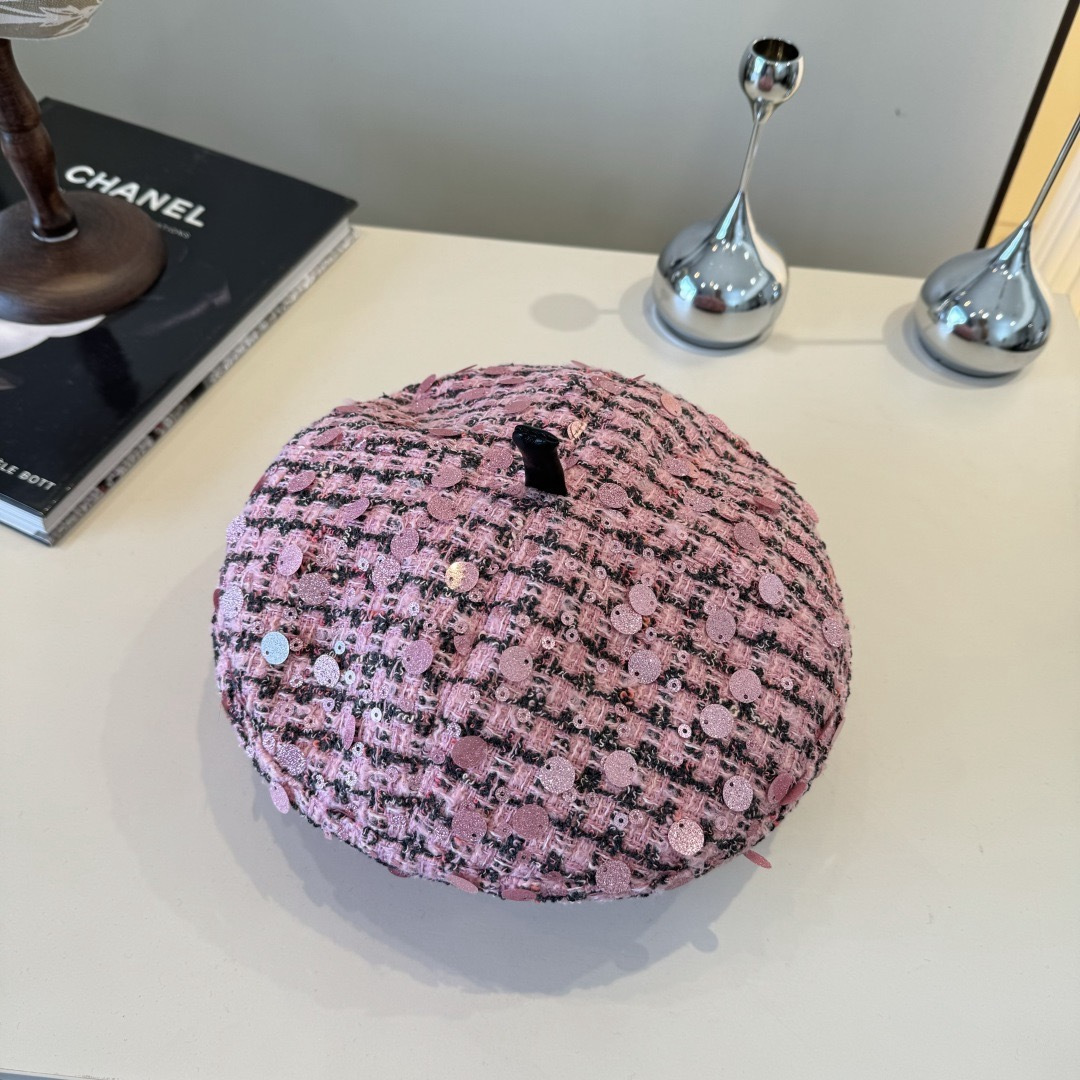 Chanel 샤넬 스팽글 베레모 모자