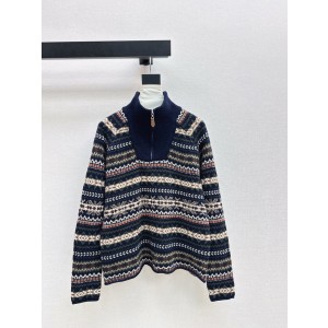 Loro Piana 로로 피아나 레트로 페어 아일 패턴 울 스웨터 니트 의류