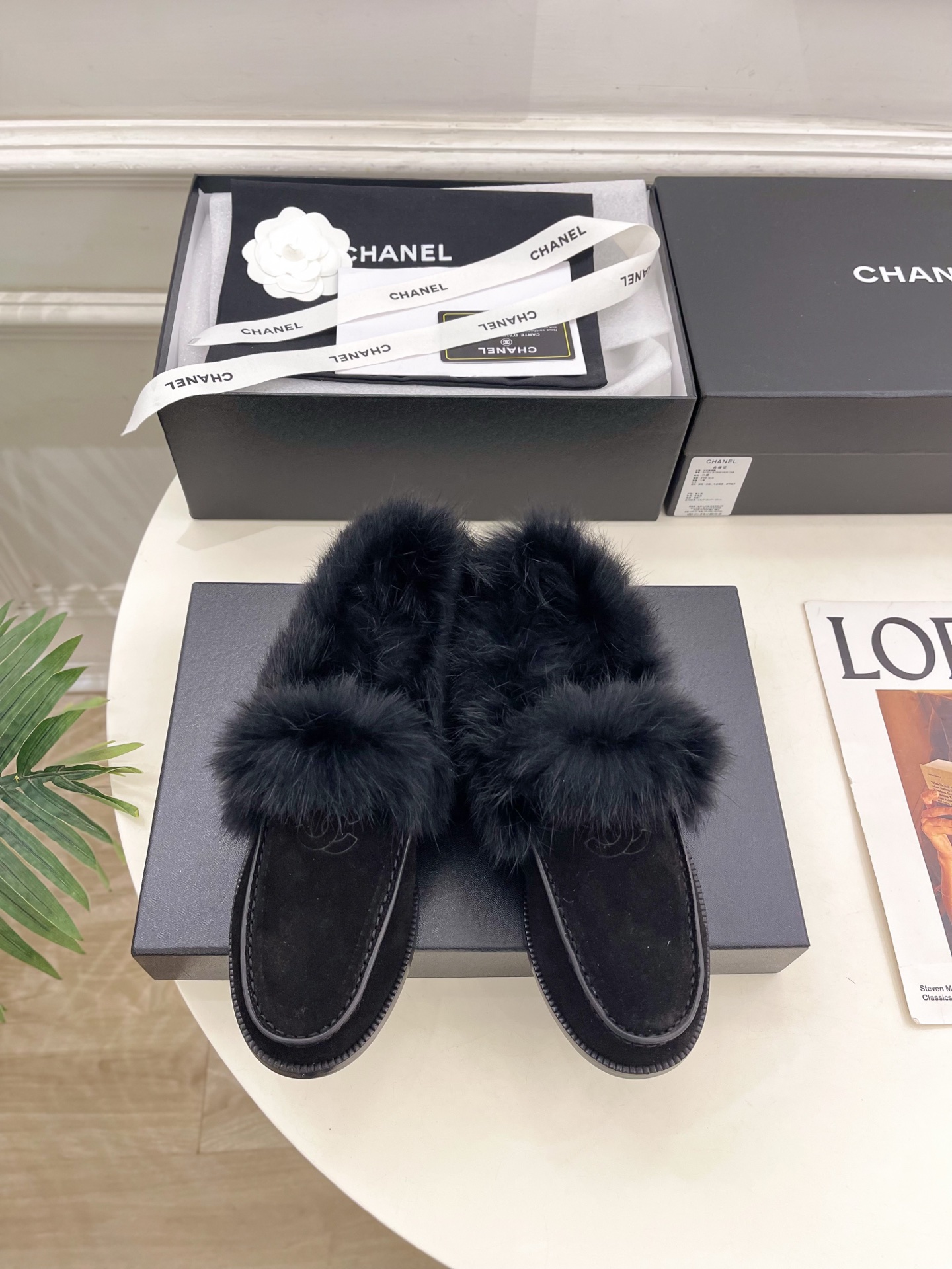 Chanel 샤넬 더블 C 롱헤어 빈티지 로퍼 신발