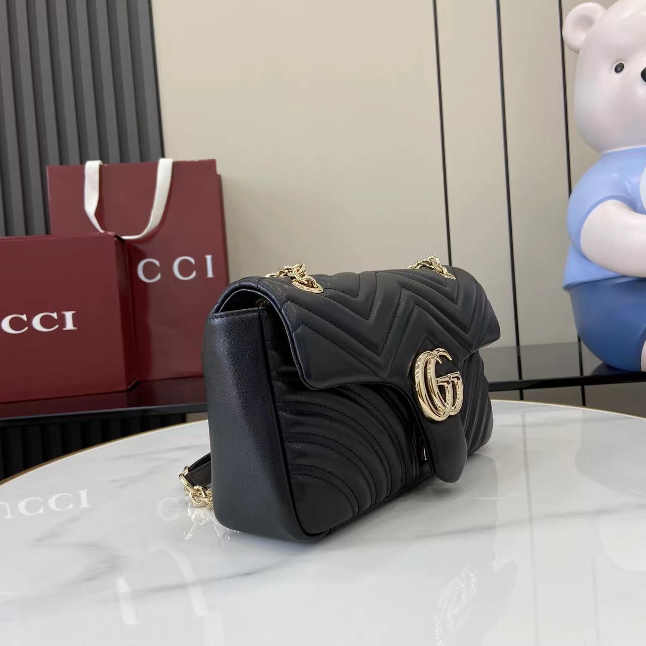 GUCCI 구찌 체인 핸드백 숄더백 가방 라지