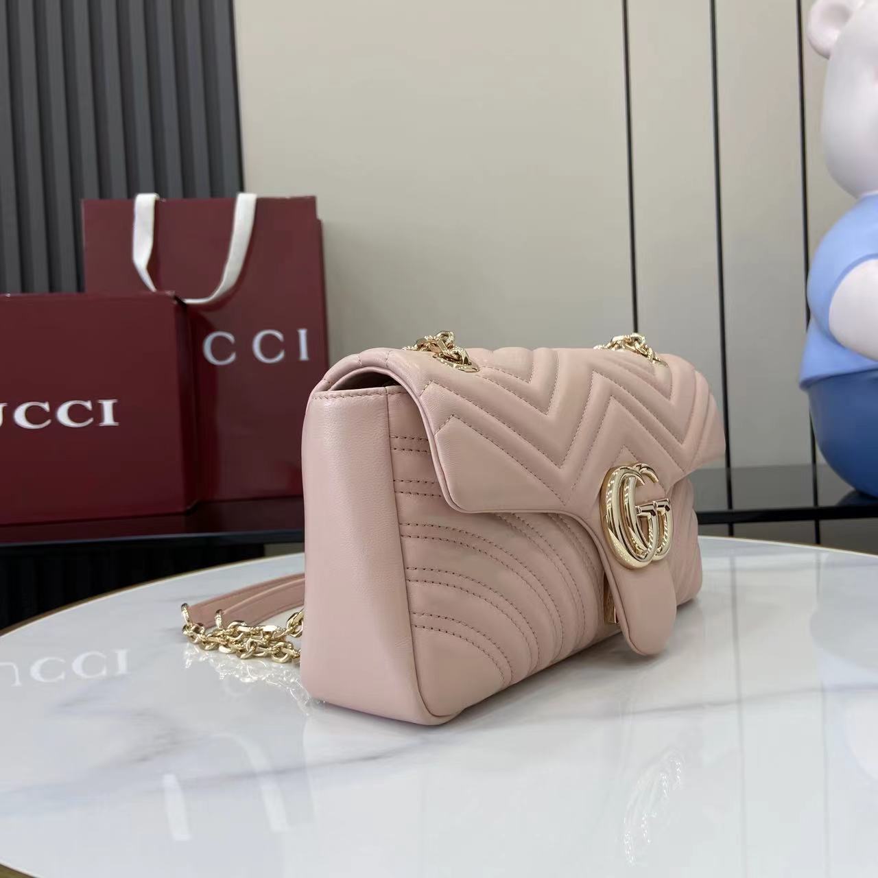 GUCCI 구찌 체인 핸드백 숄더백 가방 라지