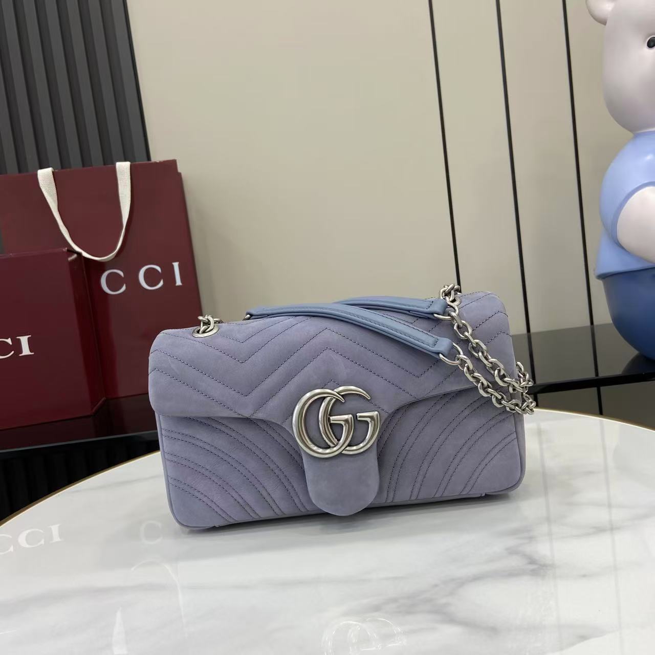 GUCCI 구찌 체인 핸드백 숄더백 가방 라지