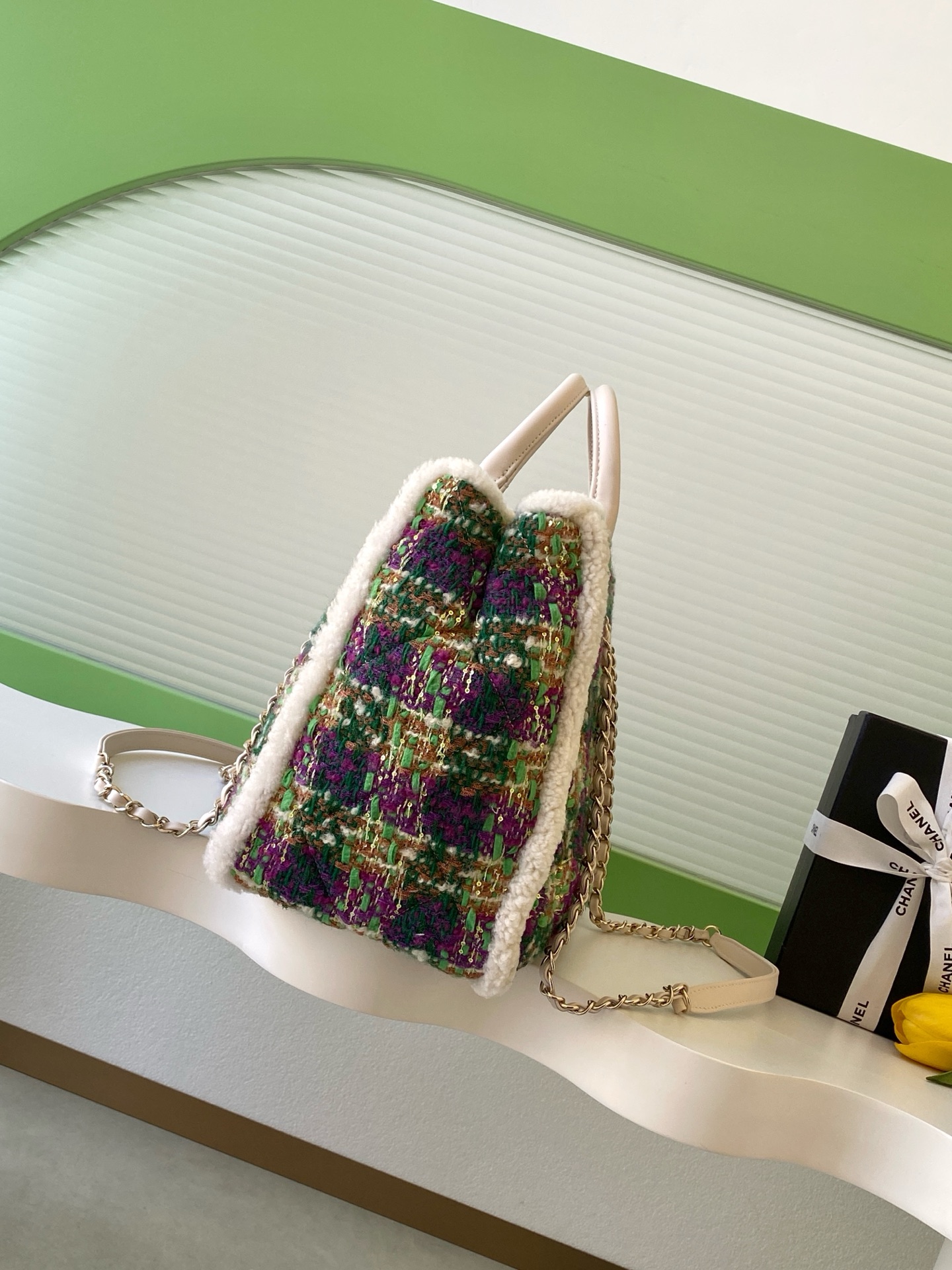 Chanel 샤넬 25N 트위드 토트백 숄더백 가방 라지