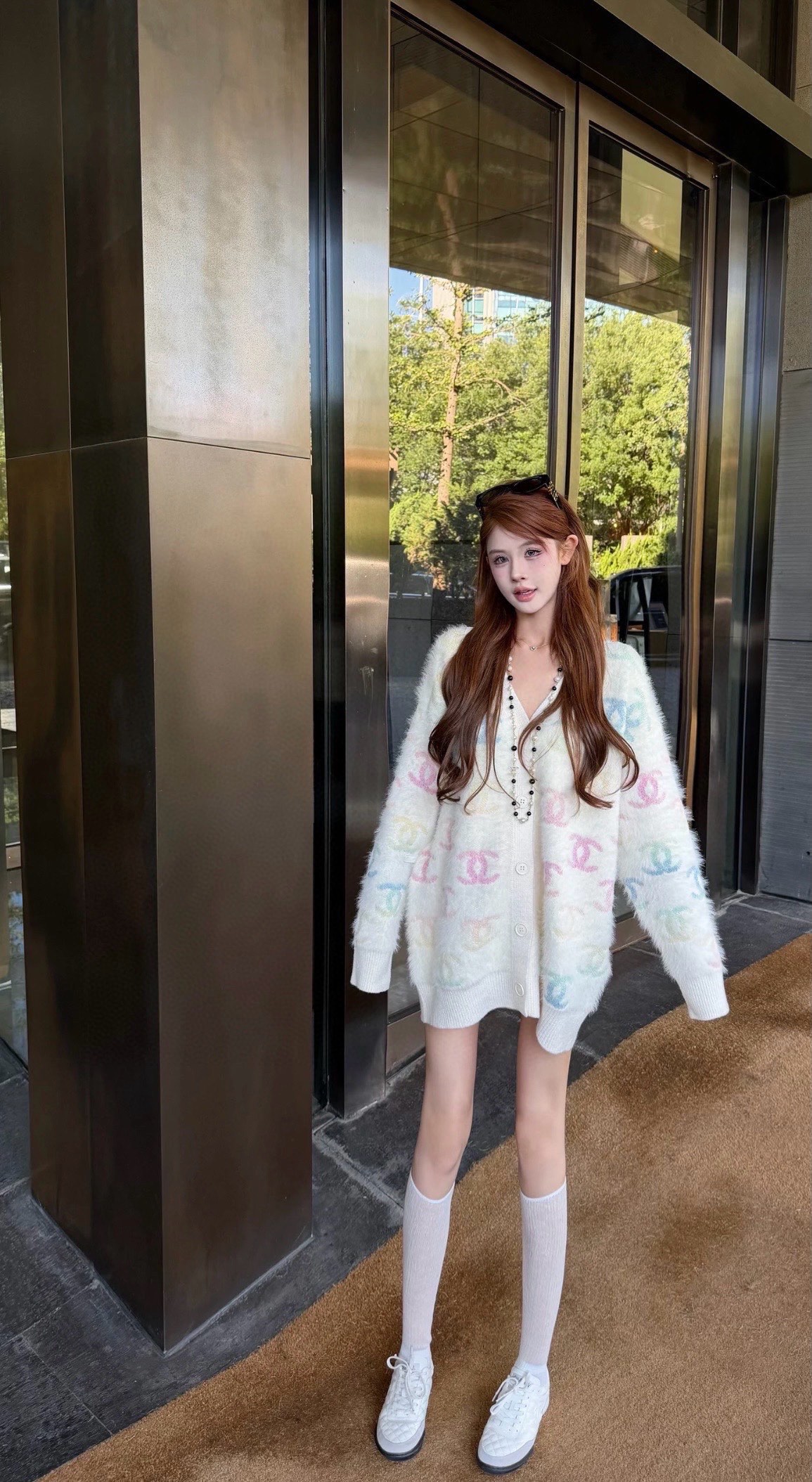 Chanel 샤넬 그라데이션 컬러 더블 C 모헤어 가디건 자켓 재킷 의류