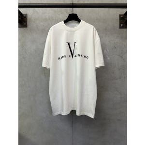 VALENTINO 발렌티노 빅 V 레터링 프린트 반팔 티셔츠 의류