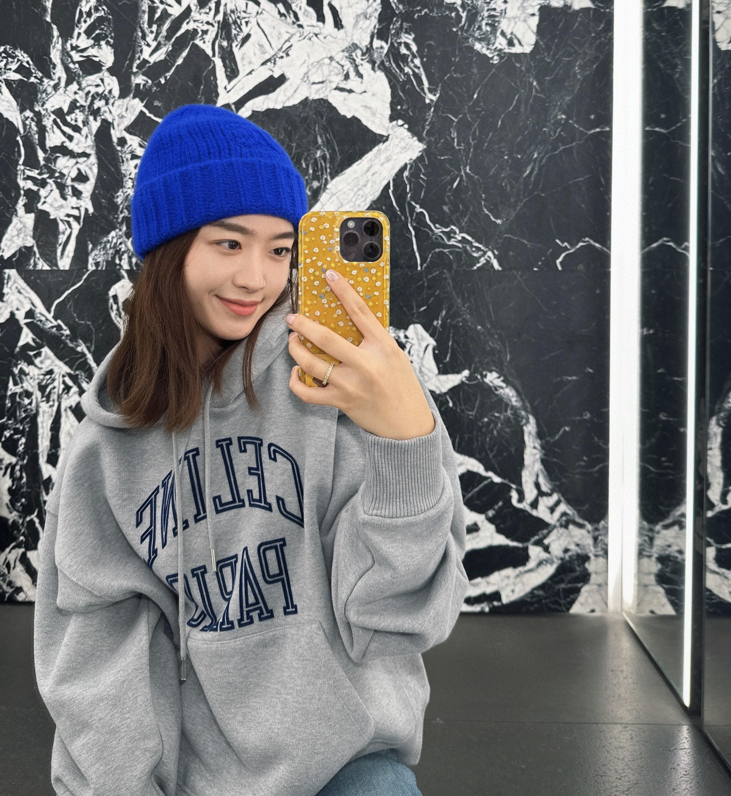 CELINE 셀린느 플로킹 로고 후드티 의류