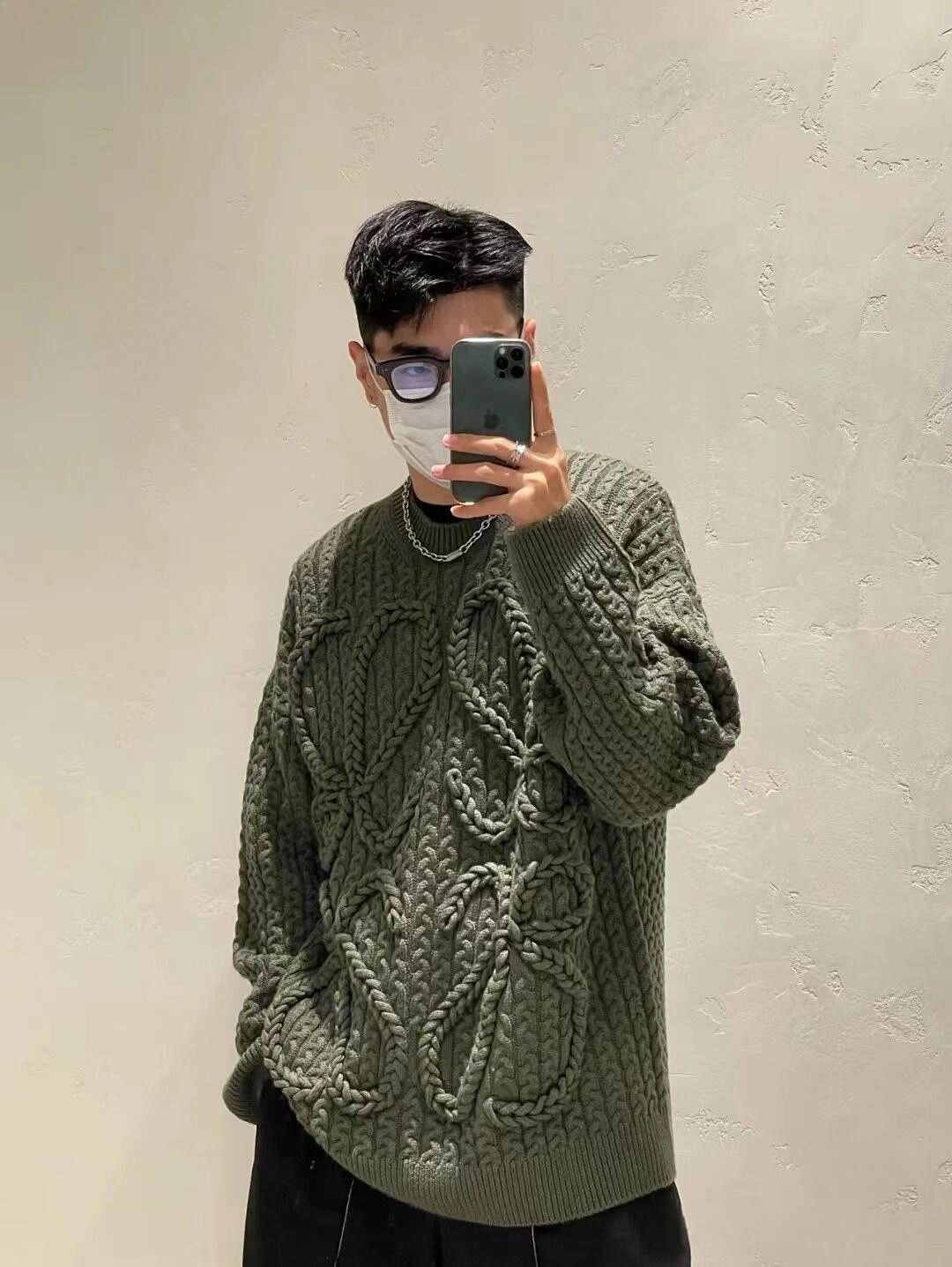 LOEWE Anagram 로에베 아나그램 케이블 니트 의류