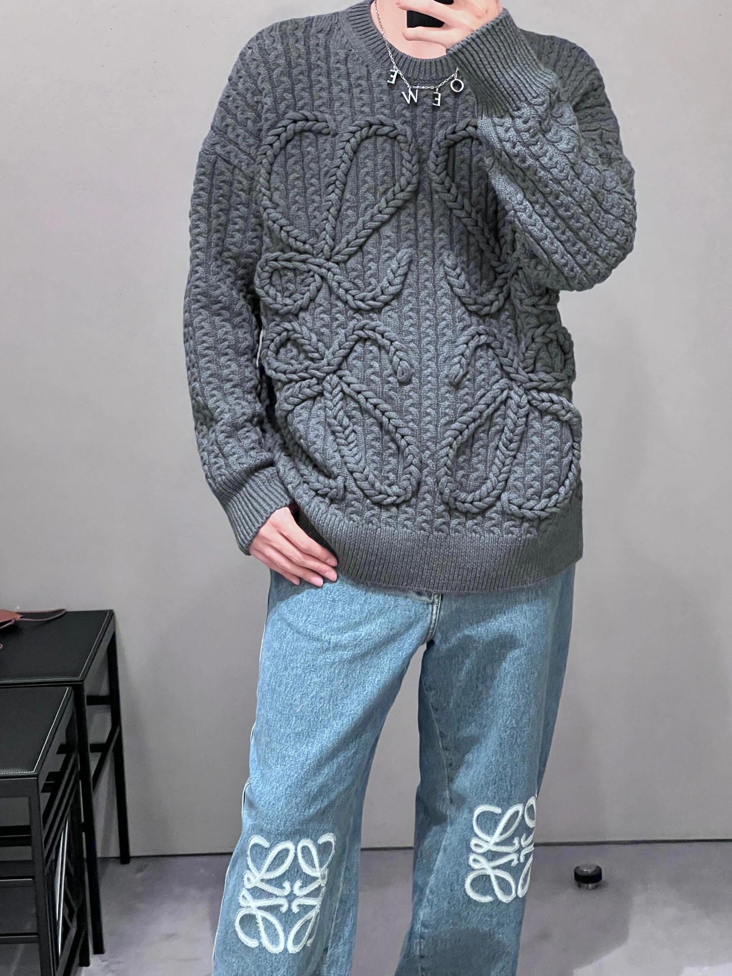 LOEWE Anagram 로에베 아나그램 케이블 니트 의류