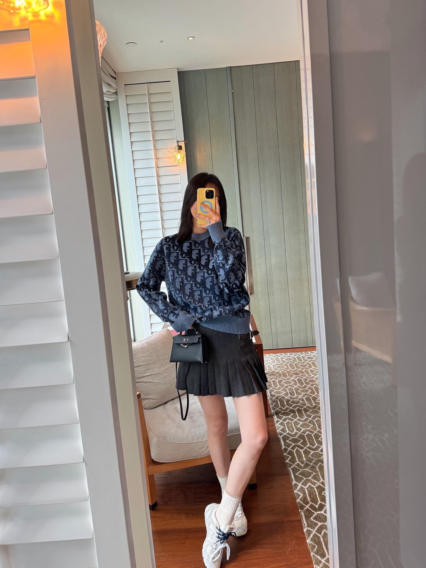 DIOR 디올 자카드 올오버 니트 풀오버 의류