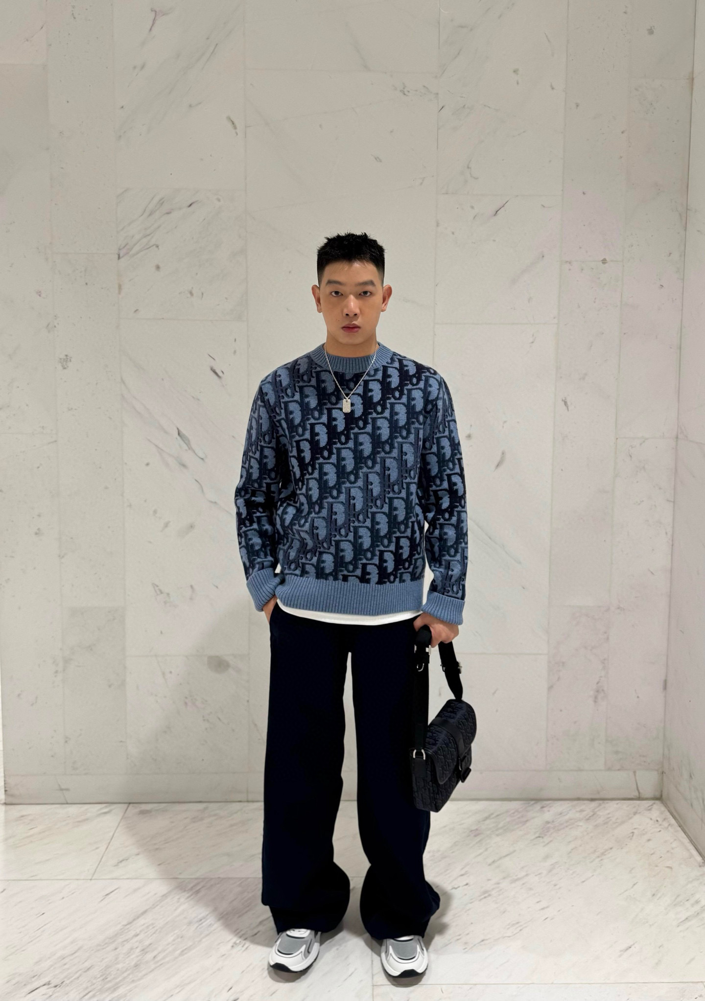 DIOR 디올 자카드 올오버 니트 풀오버 의류