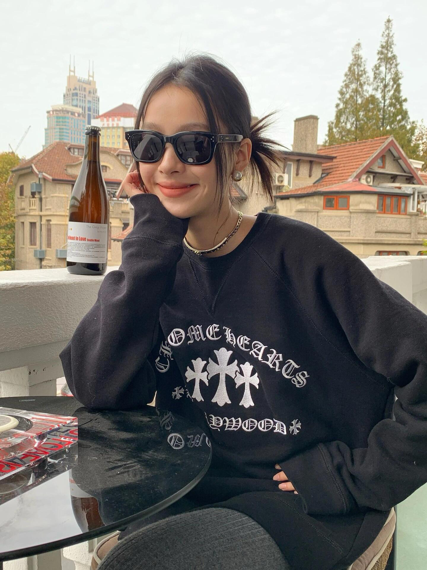 Chrome Hearts 크롬하츠 크로스 자수 맨투맨 티셔츠 의류