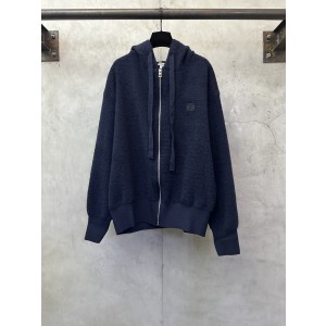 LOEWE 로에베 자수 미니로고 울 루프 니트 후드 집업 의류