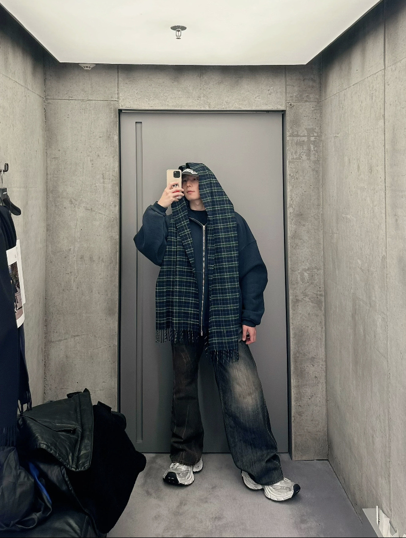 Balenciaga 발렌시아가 쇼카드 더블 후드 레이어드 후드 집업 자켓 의류