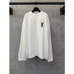 YSL 생로랑 클래식 로고 프린트 롱슬리브 긴팔 티셔츠 의류
