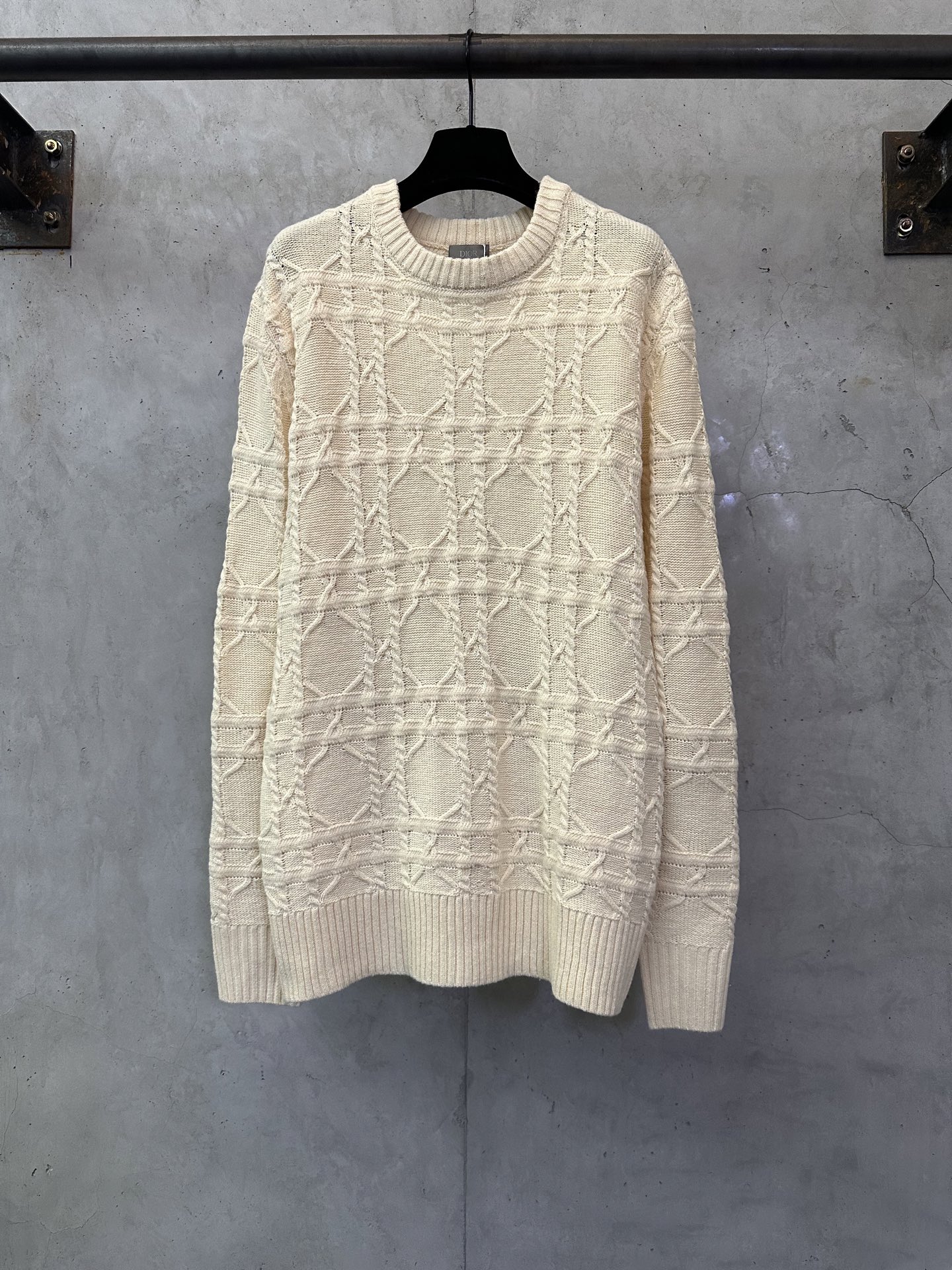 DIOR CD 디올 캐시미어 블랙 & 베이지 체크 니트 의류