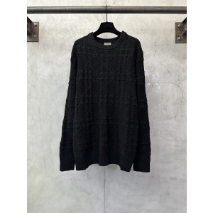 DIOR CD 디올 캐시미어 블랙 & 베이지 체크 니트 의류