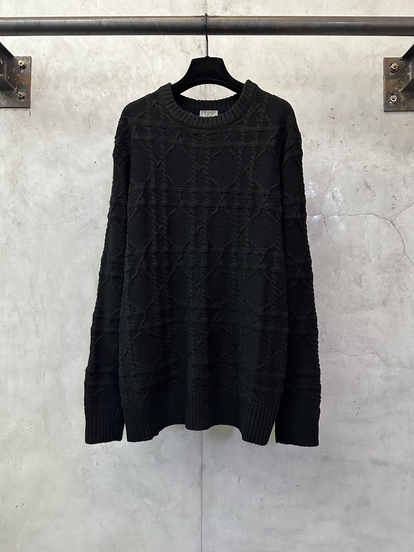 DIOR CD 디올 캐시미어 블랙 & 베이지 체크 니트 의류