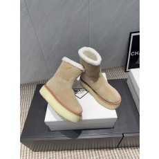 PRADA 프라다 삼각 버클 두꺼운 굽 숏부츠 신발