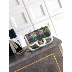 Chanel CF Mini 20cm – 샤넬 퍼플 & 그린 숄더백 가방