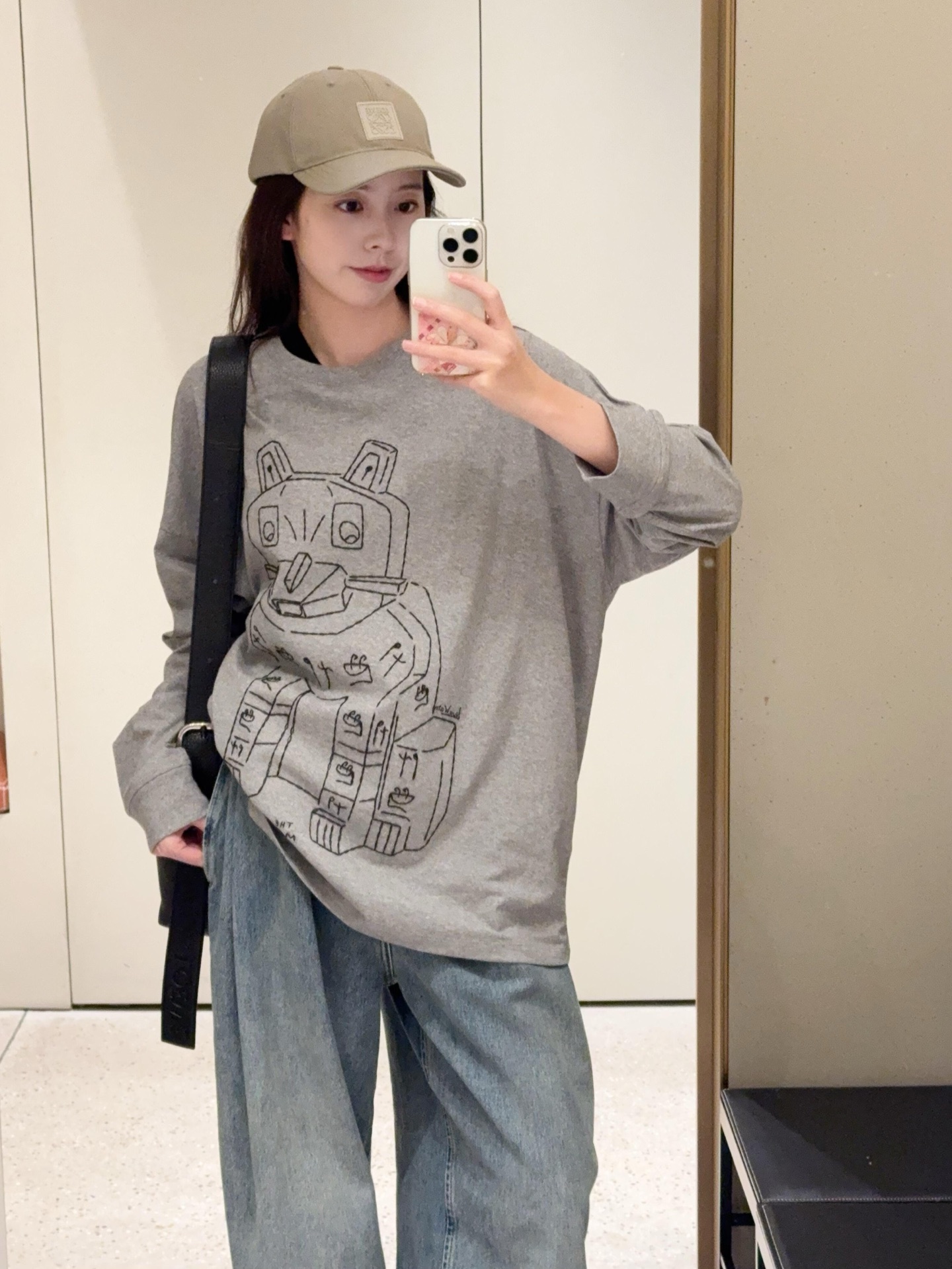 Loewe 로에베 스톤 캣 자수 롱슬리브 긴팔 티셔츠 의류