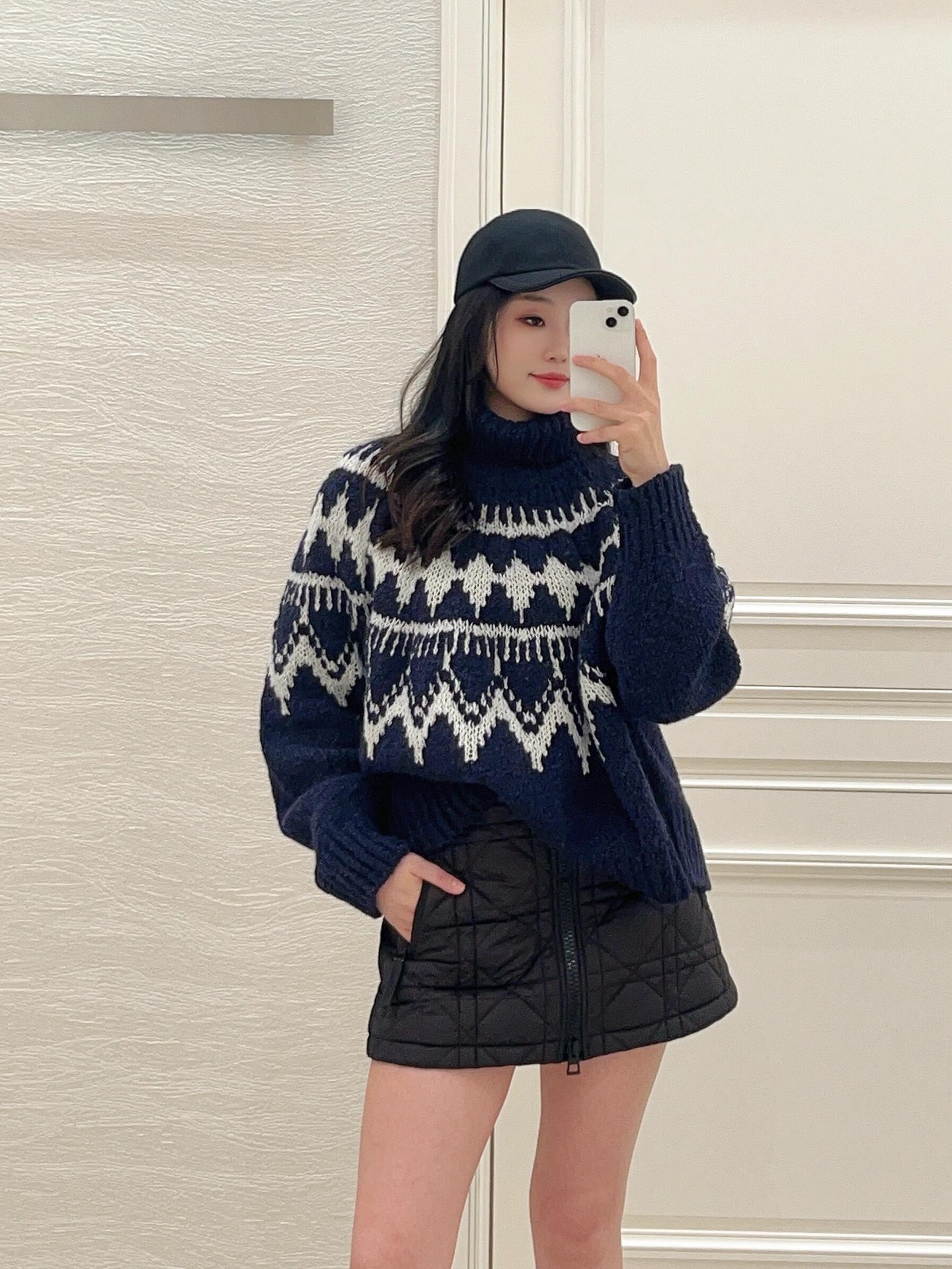 Dior CD 디올 자카드 하이넥 목폴라 니트 의류