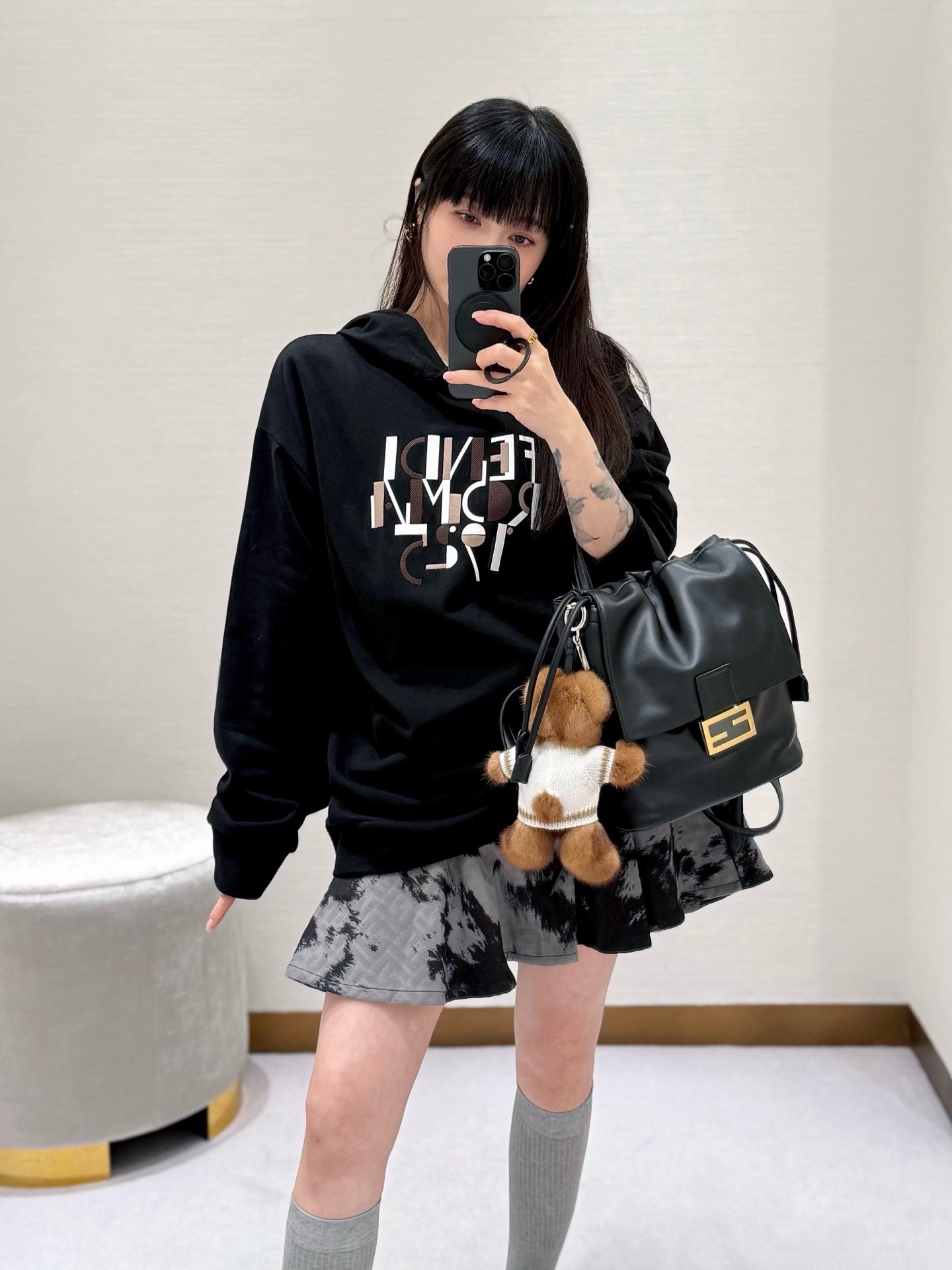 Fendi Roma 펜디 로마 지오메트릭 후드티 스웨트셔츠 의류