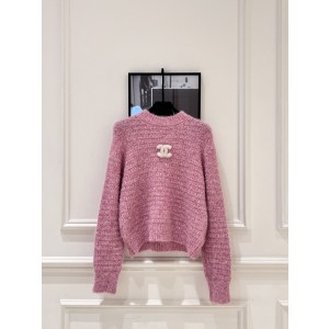 Chanel 샤넬 빈티지 라인 핑크 퍼 니트 스웨터 의류