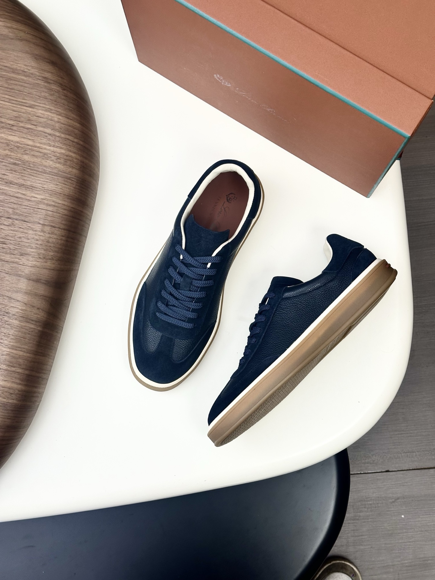 Loro Piana 로로 피아나 신상 캐시미어 레더 테니스 슈즈 스니커즈 신발