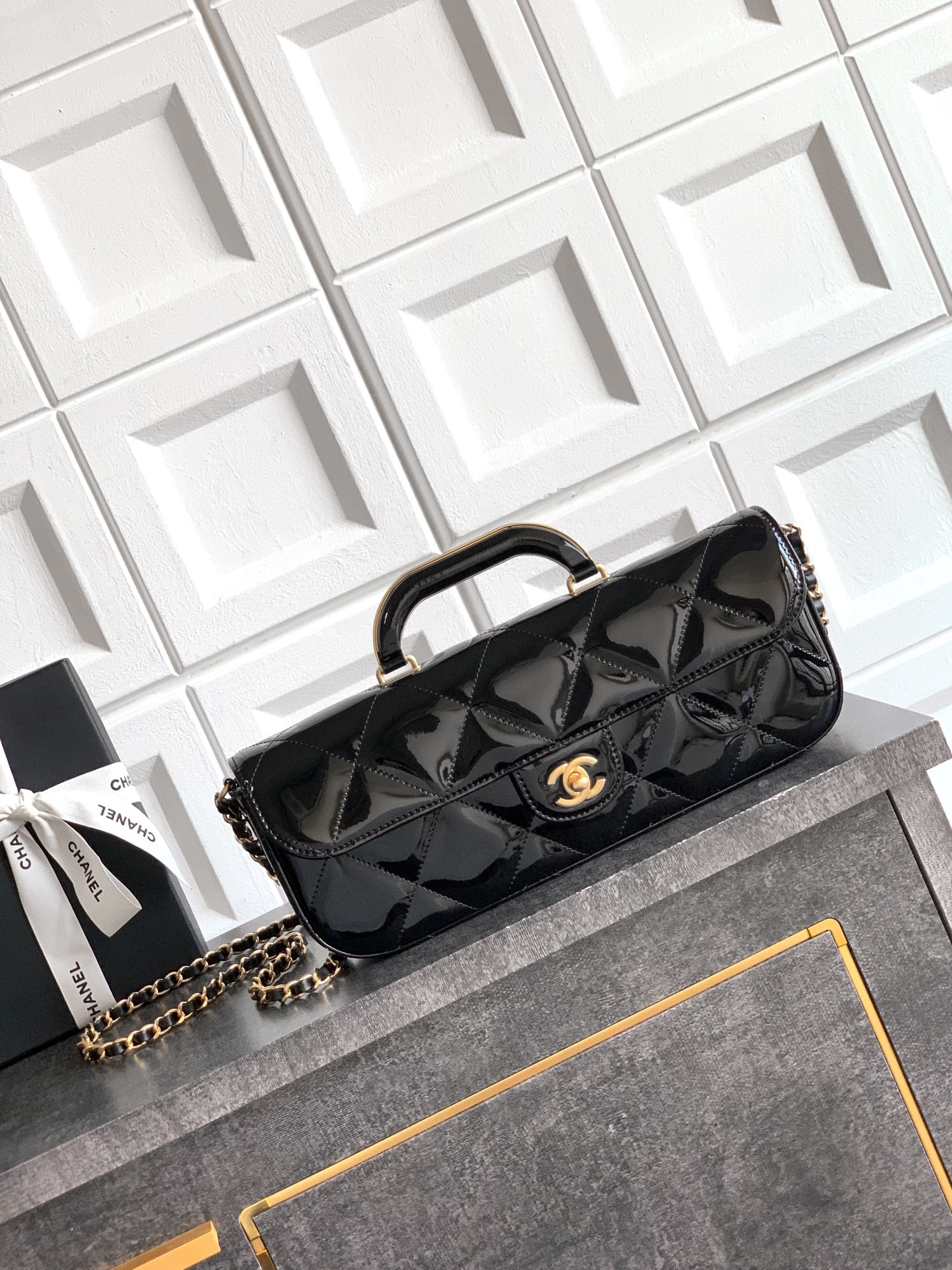 CHANEL 25K 블랙 라지 플랩백 핸드백 숄더백 가방