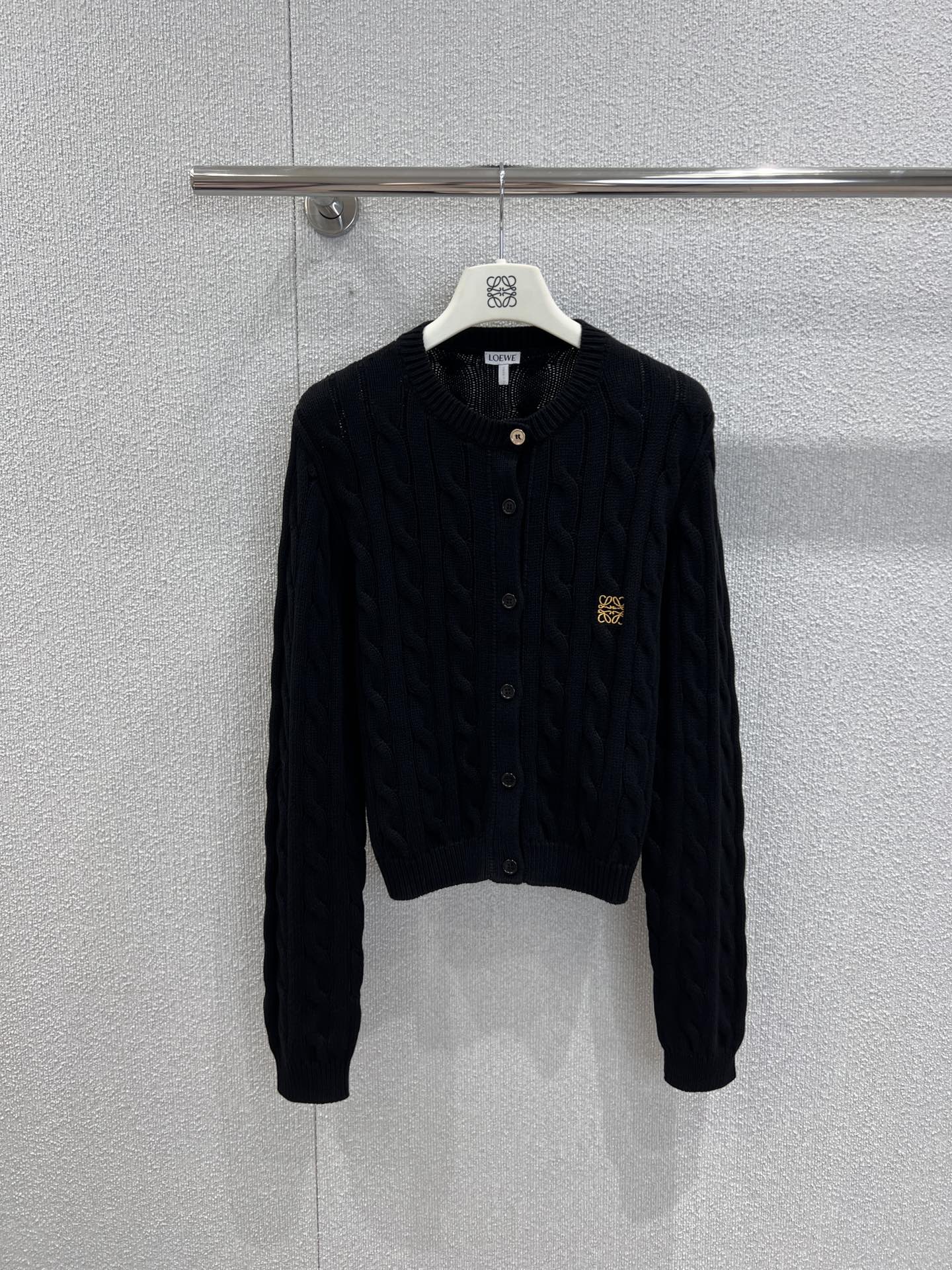 Loewe 로에베 로고 자수 꽈배기 니트 가디건 의류