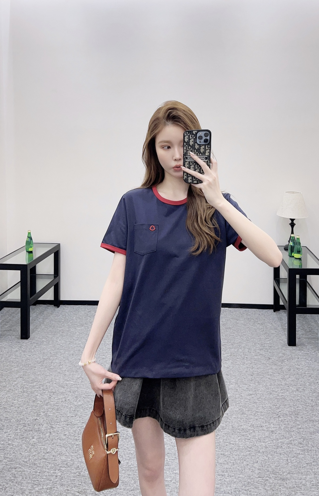 Moncler 몽클레어 몽클레르 배색 시보리 포켓 반팔 티셔츠 의류