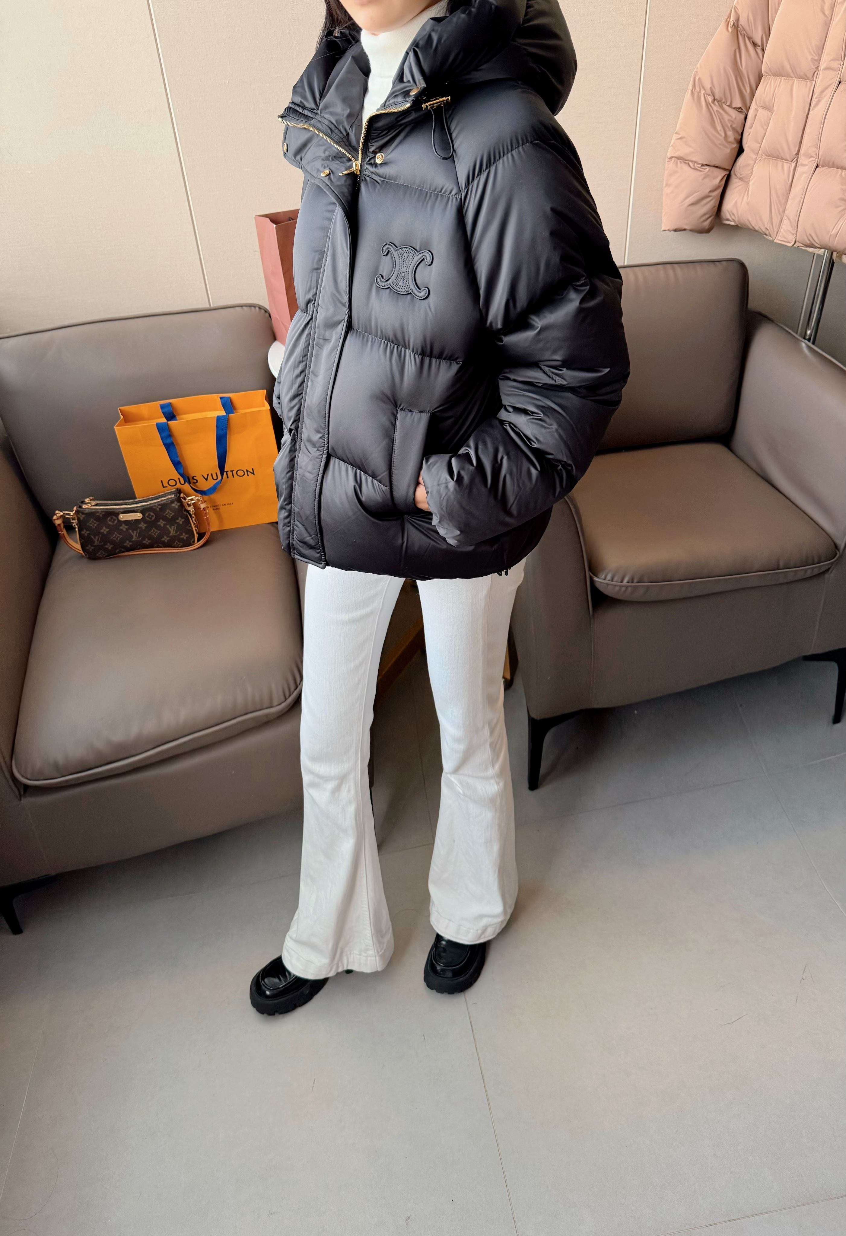 Celine 셀린느 후드 구스다운 패딩 점퍼 자켓 재킷 의류