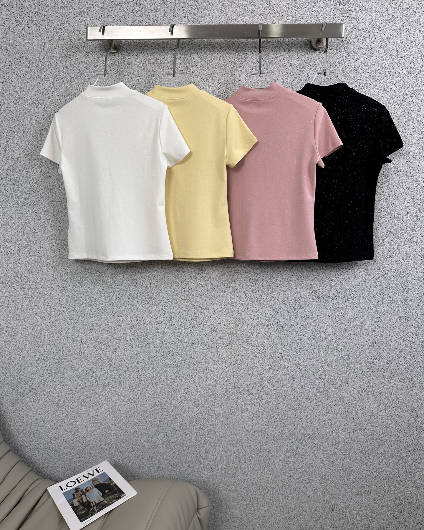 Valentino 발렌티노 글리터 하프넥 반팔 티셔츠 의류