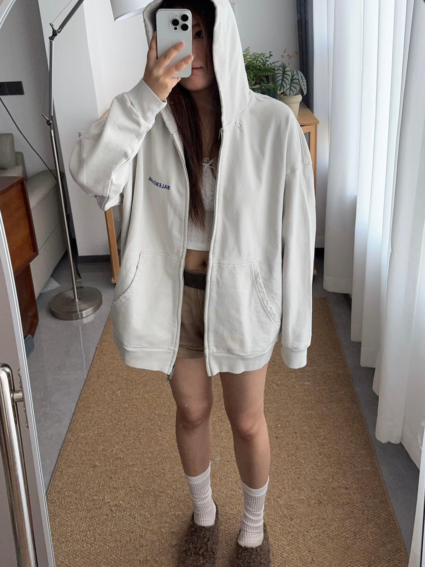 BALENCIAGA 발렌시아가 로고 자수 후드 집업 재킷 의류