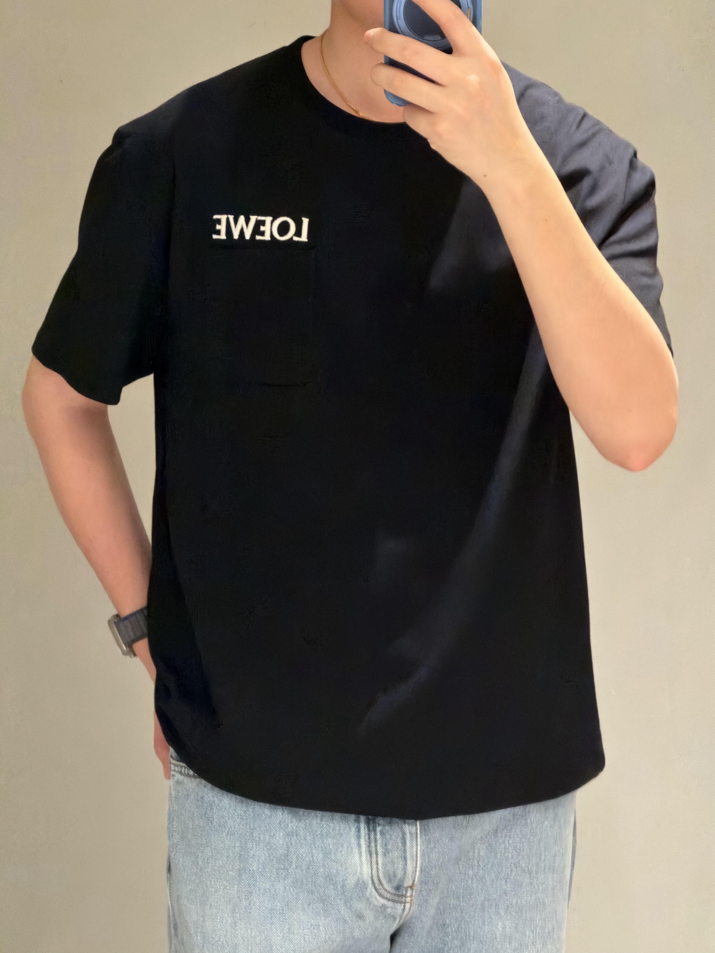 LOEWE 로에베 포켓 자수 로고 반팔 티셔츠 의류