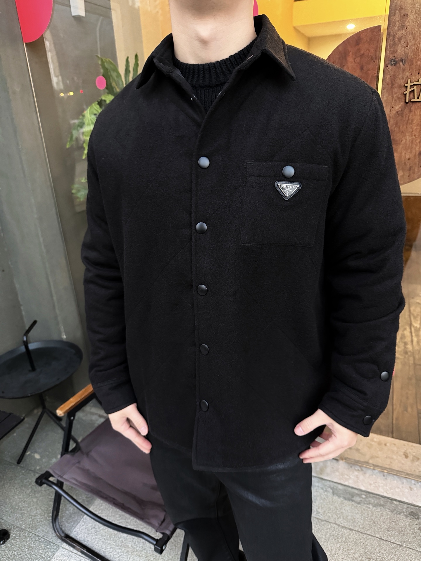 PRADA 프라다 삼각 로고 카라 패딩 재킷 자켓 의류