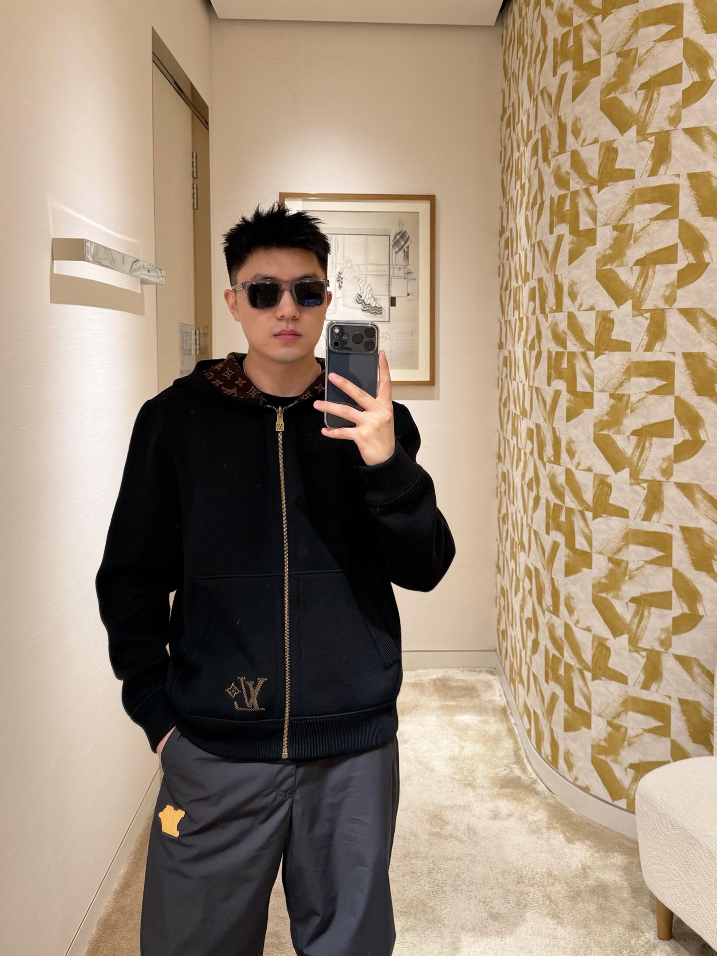 LOUIS VUITTON LV 루이비통 리버시블 후드 집업 웨이스트 재킷 자켓 의류