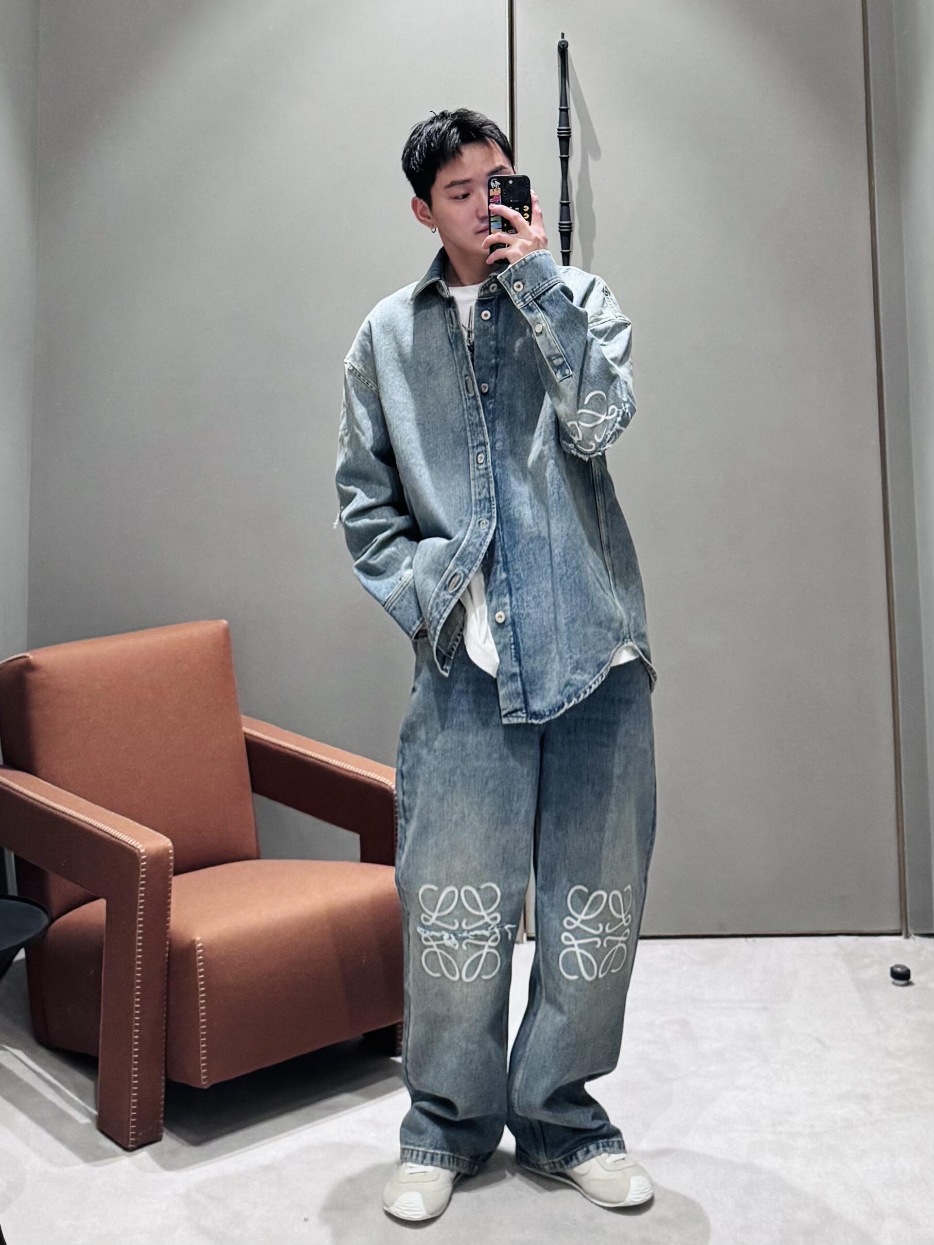 LOEWE 로에베 레이저 번아웃 데님 자켓 재킷 의류