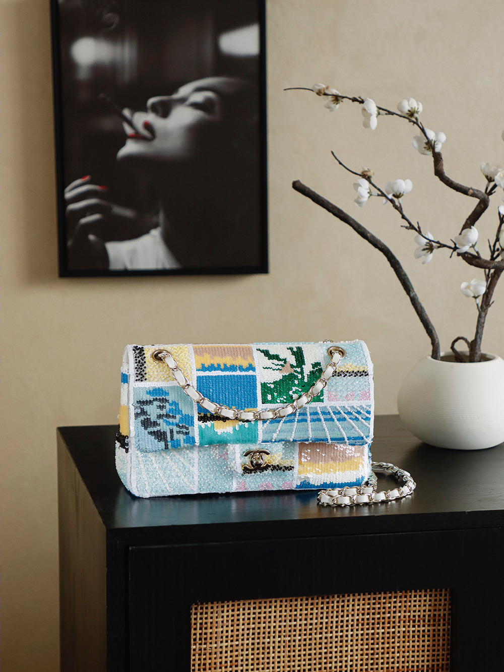 Chanel 샤넬 25C 시퀸 자수 CF 핸드백 - 1112 숄더백 가방