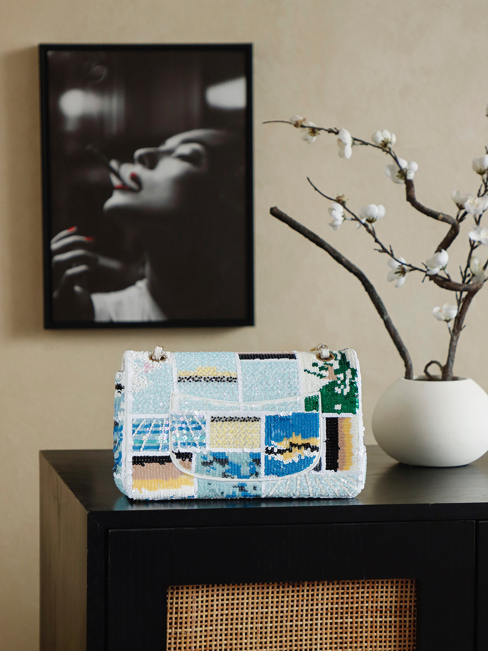 Chanel 샤넬 25C 시퀸 자수 CF 핸드백 - 1112 숄더백 가방