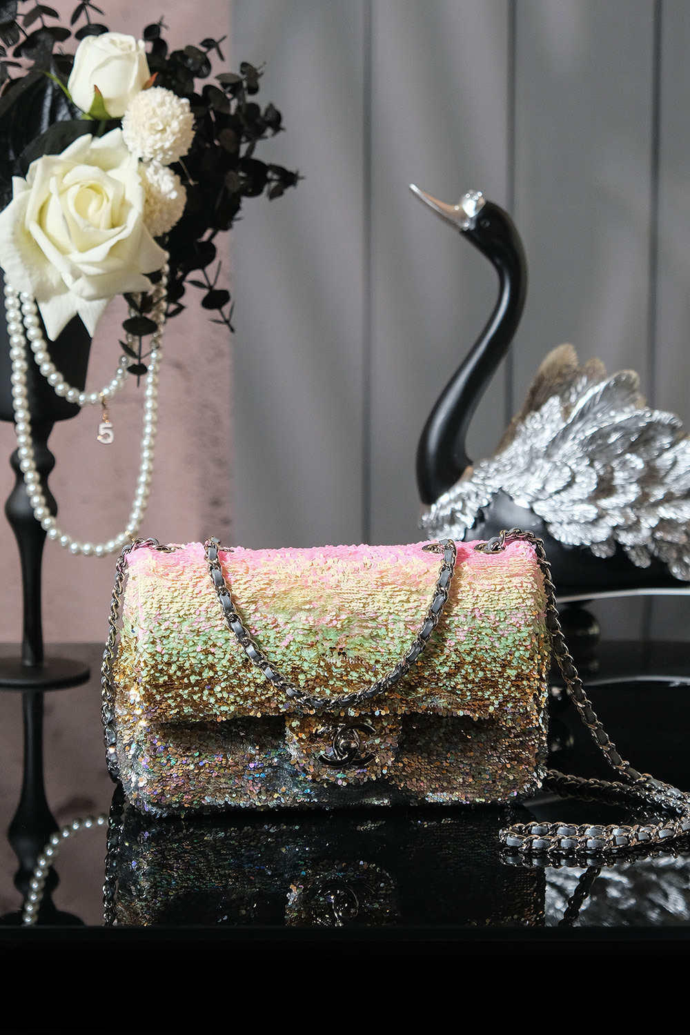 Chanel 샤넬 24P 시퀸 CF백 숄더백 가방