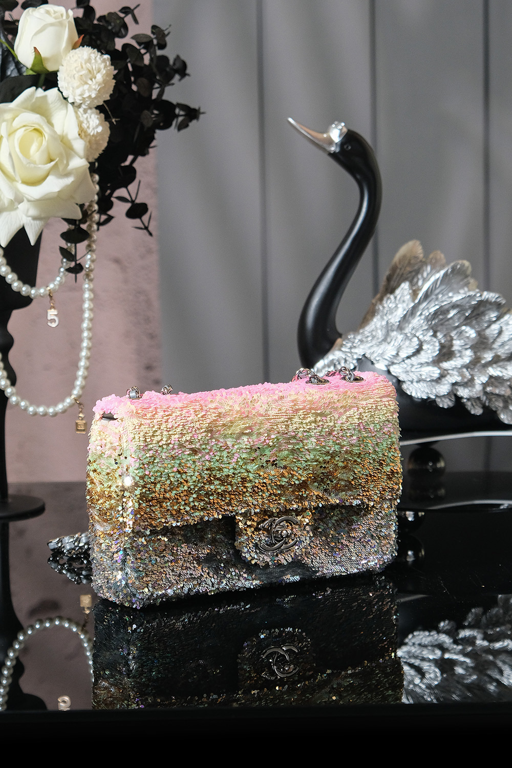 Chanel 샤넬 24P 시퀸 CF백 숄더백 가방