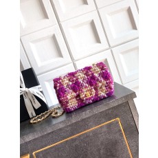 Chanel 샤넬 미니 CF - 퍼플 & 핑크 트위드 (20cm) 숄더백 가방