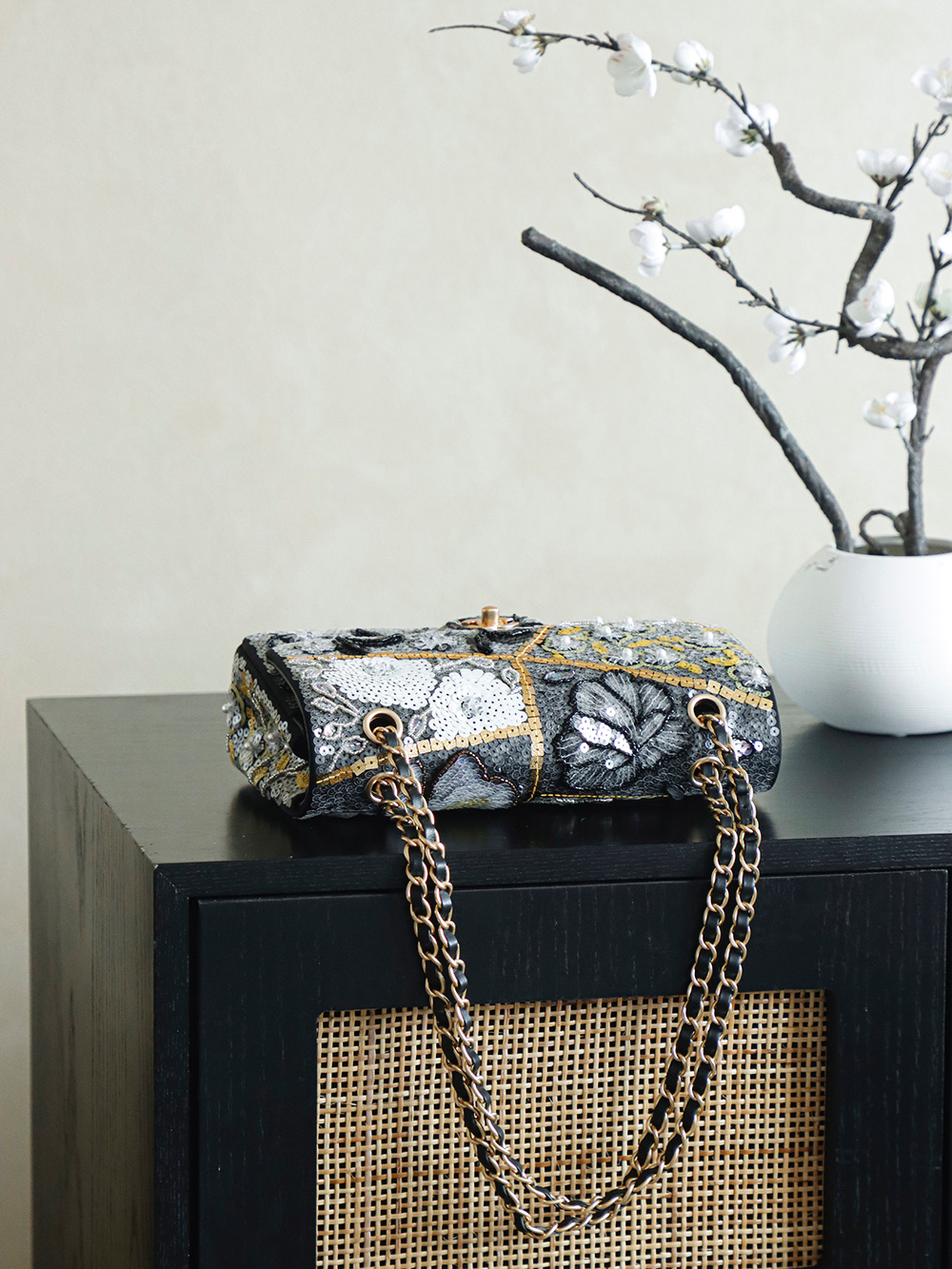 Chanel 샤넬 향수/메티에 다르(25A) 리미티드 자수 CF백 숄더백 가방