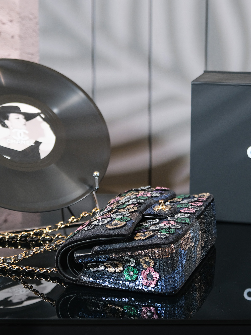 Chanel 25p 샤넬 메티에 다르(공방) 시퀸 더블 플랩 CF백 숄더백 가방