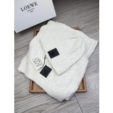LOEWE 로에베 울 & 토끼털 모자·목도리 세트
